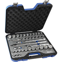 SAE & Metric Socket & Attachments Set, 38 Pcs, 1/2" Drive Size Southpoint Industrial Supply