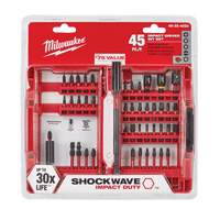 Shockwave Impact Duty Driver Bit Set, 45 Pcs., Hex/Nutsetter/Phillips/Slotted/Square/Torx&reg; Southpoint Industrial Supply