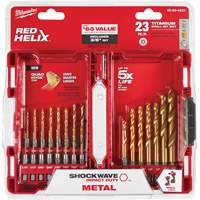 Shockwave Impact Duty Drill Bit Set, 23 Pieces, Titanium Southpoint Industrial Supply