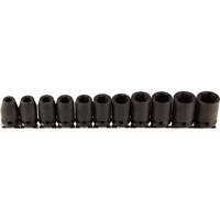 Socket Set, 11 Pcs, Impact, 3/8" Drive Size Southpoint Industrial Supply