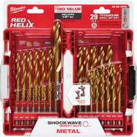 Shockwave Red Helix Drill Bit Set, 29 Pieces, Titanium Southpoint Industrial Supply