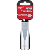 Metric Socket with Four Flat Sides, 20 mm, 1/2" Drive, 6 Points, Deep Southpoint Industrial Supply