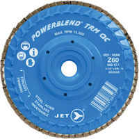 PowerBlend TRM QC Trimmable Flap Disc, 4-1/2" x 5/8"-11, Type 27, Z60 Grit, Zirconia Alumina Southpoint Industrial Supply