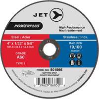 Powerplus Cut-Off Wheels for Die Grinders - Steel, 4" x 1/32", 5/8" Arbor, Type 1, 19100 RPM Southpoint Industrial Supply