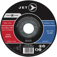 Power Xtreme Cut-Off Wheels for Angle Grinders - Steel/Stainless Steel, 5" x 1/16", 7/8" Arbor, Type 27, 12200 RPM Southpoint Industrial Supply