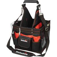 11" Electrical/Maintenance Tool Carrier with Parts Tray, Ballistic Polyester, Black/Red Southpoint Industrial Supply