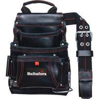 Carpenter's Nail & Tool Bag, Leather, 11 Pockets, Black UAX330 | Southpoint Industrial Supply