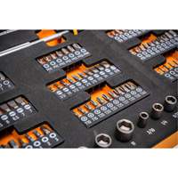 Jeu d'outils &agrave; t&ecirc;te &eacute;troite pour m&eacute;canicien dans un plateau de rangement en mousse Southpoint Industrial Supply