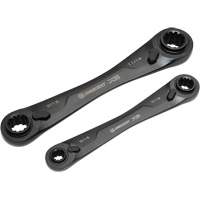 X6 4-in-1 Black Oxide Spline Ratcheting SAE Wrench Set, 2 Pieces, Imperial Southpoint Industrial Supply