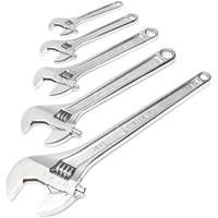 Chrome Wrench Set, Adjustable, 5 Pieces, Imperial and Metric Southpoint Industrial Supply