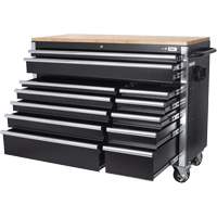 HDRC5212 HD Series Roller Cabinet, 12 Drawers, 51-1/4" W x 21" D x 40-3/10" H, Black Southpoint Industrial Supply