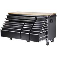 HDRC7220 HD Series Roller Cabinet, 20 Drawers, 72" W x 24" D x 42-3/10" H, Black Southpoint Industrial Supply