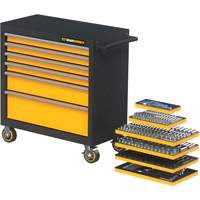 MEGAMOD Metric Mechanics Tool Set in Modular Foam Trays with Rolling Cabinet, 358 Pieces Southpoint Industrial Supply