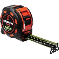 Shockforce NITE EYE Tape Measure, 1-1/4" x 25'/8 m, Metric/SAE Graduations Southpoint Industrial Supply