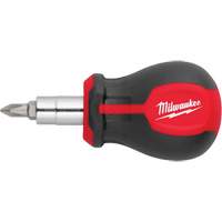 6-in-1 Stubby Multi-Bit Screwdriver, 3" L, Cushion Grip Handle Southpoint Industrial Supply