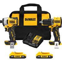 Ensemble de tournevis &agrave; chocs & tournevis/perceuse compact et sans balai ATOMIC, Lithium-ion, 20 V Southpoint Industrial Supply