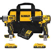 Ensemble de perfomarteau compact sans fil et sans balai de 1/2" & tournevis &agrave; chocs de 1/4", Lithium-ion, 20 V Southpoint Industrial Supply