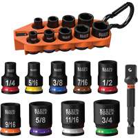 Grab-And-Go Impact Socket Set, SAE, 10 Pcs, Impact, 3/8" Drive Size Southpoint Industrial Supply