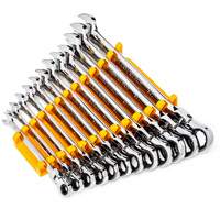 90-Tooth 12 Point Wrench Set, Flex Head/Ratcheting Combination, 12 Pieces, Metric Southpoint Industrial Supply