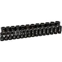 6 Point Metric Socket Set, 28 Pcs, Impact, 3/4" Drive Size, Deep Southpoint Industrial Supply