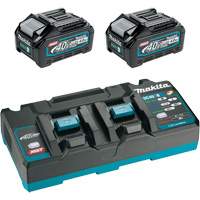 XGT Dual Port Rapid Charger Starter Kit with (2) 4 Ah Batteries, 40 V, Lithium-Ion Southpoint Industrial Supply
