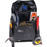 Phantom Collection Heavy-Duty Nail & Tool Bag, Leather, 10 Pockets, Black Southpoint Industrial Supply
