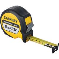 CONTROL-LOCK Tape Measure, 25 mm x 26'/8 m, Imperial & Metric Graduations Southpoint Industrial Supply