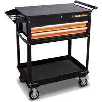 Utility Cart, 2 Drawers, 32-1/2" W x 42" H, Black/Orange Southpoint Industrial Supply