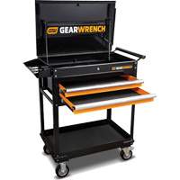 Utility Cart, 2 Drawers, 32-1/2" W x 42" H, Black/Orange Southpoint Industrial Supply