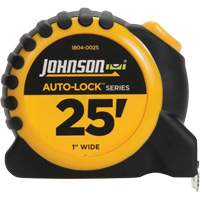 Ruban &agrave; mesurer Auto-Lock avec agrafe de ceinture en acier, 1" x 25', Marques de goujon 1/16" Southpoint Industrial Supply