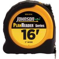 Ruban &agrave; mesurer Plan Reader avec agrafe de ceinture en acier, 1" x 16', Marques de goujon 1/16" Southpoint Industrial Supply