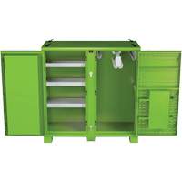Ventilated Onsite PPE Storage Cabinet, Steel, High-Visibility Lime Green Southpoint Industrial Supply