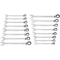 Jeu de cl&eacute;s r&eacute;versibles &agrave; 12 pans et 90 dents, Cl&eacute; polygonale, 16 morceaux, M&eacute;trique Southpoint Industrial Supply