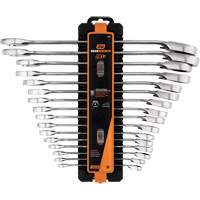 90-Tooth 12-Point Reversible Wrench Set, Ratcheting Box, 16 Pieces, Metric Southpoint Industrial Supply