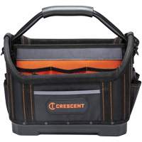 14" Tradesman Open Top Tool Bag, 1680 Denier/Polyester, 25 Pockets, Black/Grey/Orange Southpoint Industrial Supply