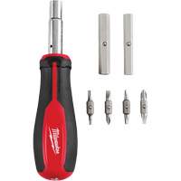 11-in-1 Magnetic 1/4" & 3/8" Drive Multi-Bit Screwdriver, 8" L, Cushion Grip Handle Southpoint Industrial Supply
