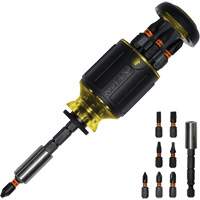 Tournevis tronqu&eacute; multi-embouts de longueur ajustable 8-en-1, 4-4/5" lo, Prise Coussin&eacute;e Southpoint Industrial Supply