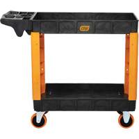 2-Shelf Heavy-Duty Utility Cart, 41" L x 17" W x 34" H, Black/Orange Southpoint Industrial Supply