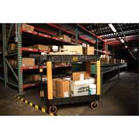 2-Shelf Heavy-Duty Utility Cart, 41" L x 17" W x 34" H, Black/Orange Southpoint Industrial Supply
