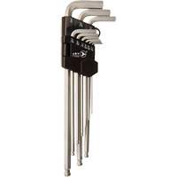 Extra-Long Magnetic SAE Ball Nose Hex Key Set JMHK-9SL, 9 Pcs., Imperial Southpoint Industrial Supply
