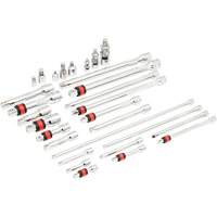 1/4", 3/8" & 1/2" Drive Master Chrome Drive Tool Accessories Set with Foam Storage Tray Southpoint Industrial Supply