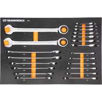 72T 12-Point Standard & Stubby Wrench Set with Foam Storage Tray, Ratcheting Combination, 21 Pieces, Imperial Southpoint Industrial Supply