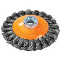 Knot-Twisted Saucer Cup Wire Wheel, 7" Dia., 0.02" Fill, 5/8"-11 Arbor, Steel Southpoint Industrial Supply