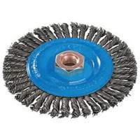 Stringer Bead Knotted Wire Brush, 4" Dia., 0.02" Fill, 5/8"-11 Arbor, Aluminum/Stainless Steel Southpoint Industrial Supply