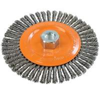 Brosse &agrave; fils nou&eacute;s pour cordons de soudure, Dia. 6", Fils 0,02", Arbre 5/8"-11, Acier Southpoint Industrial Supply