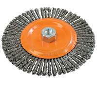 Brosse &agrave; fils nou&eacute;s pour cordons de soudure, Dia. 6-7/8'', Fils 0,02", Arbre 5/8"-11, Acier Southpoint Industrial Supply