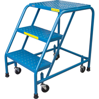Rolling Step Ladder, 3 Steps, 18" Step Width, 28" Platform Height, Steel Southpoint Industrial Supply