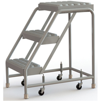 Rolling Ladder, 3 Steps, 16" Step Width, 30" Platform Height, Aluminum Southpoint Industrial Supply