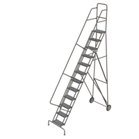 &eacute;chelles roulantes en acier, 12 marches, Largeur de la marche 16", Hauteur de la plateforme 120", Acier Southpoint Industrial Supply