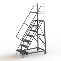 Heavy Duty Rolling Ladder, 7 Steps, 24" Step Width, 70" Platform Height, Steel Southpoint Industrial Supply